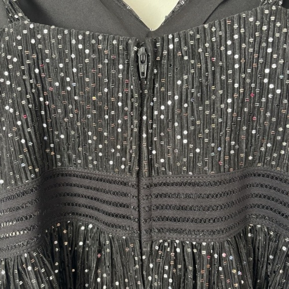City Studio Mini Dress Sz 9 Black Silver Whimsygoth Glitter Baby‎ Doll Y2K Hoco - Picture 4 of 14